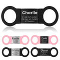 YEHANTI Personalised Pet ID Tags - Engraved Dog & Cat Name Tags, Silent Slide, 4 Lines Text - No Jingling