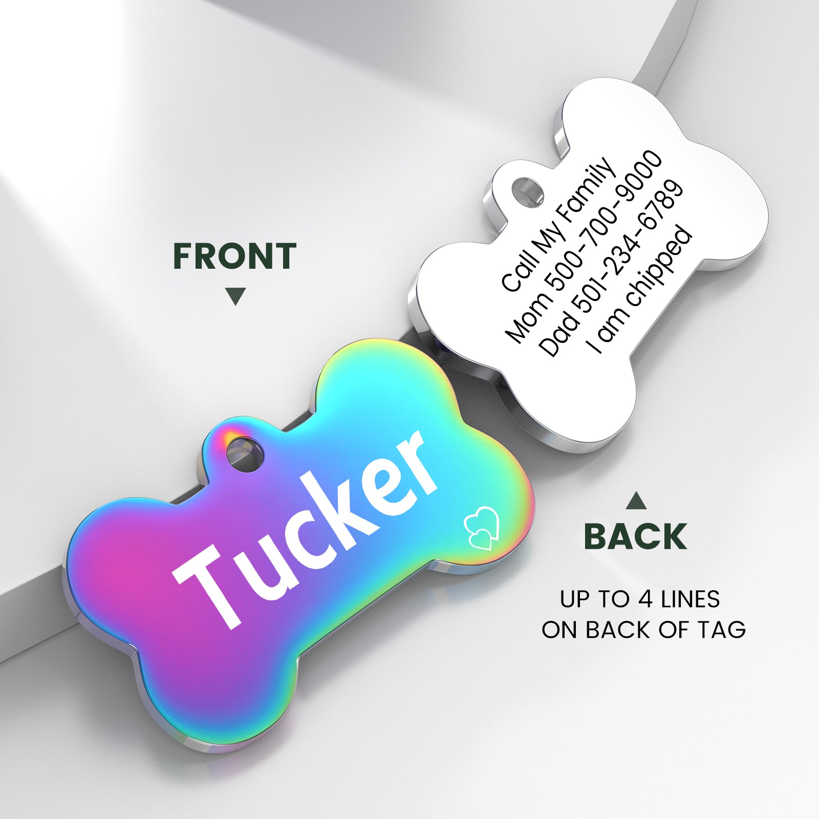 YEHANTI Pet Tags for Dogs Cats, Dog Tag Personalized Engraving Pet ID Tags, Stainless Steel Custom Name Tag for Dog and Cat, Dog Tags Engraved for Pets with Various Cute and Beautiful Icons, Bone Shape